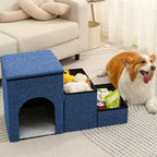 Folding Pet Stairs Bed 3-Step Cat Dog Removable Stairs Pet To Ramp Ladder Anti-slip Stairs Puppy Bed Storage Box Pet Supplies