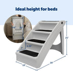 CozyUp foldable dog stairs portable pet steps for bed couch indoor outdoor use grey 25 inch
