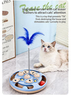 Smart Cat Puzzle Toy Slow Feeder Interactive Turntable Food Dispenser For Indoor Cats Anti-Boredom Pet Training Play Toy