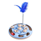 2-in-1 Cat Treat Puzzle Feeder Non-Slip Smart Cat Puzzle Toy Interactive Cat Turntable Slow Food Dispenser for Cats and Dogs