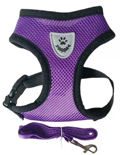 Breathable Mesh Cat Harness and Leash Set | Reflective Soft Vest for Small Cats and Dogs