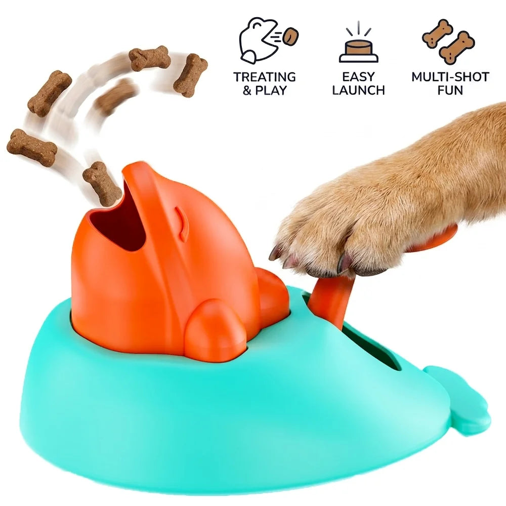 Interactive Dog Toy Snack Launcher Funny Training Feeding Tool for Small Medium Pet Puppy Slow Feeder Cat Puzzle Treat Dispenser
