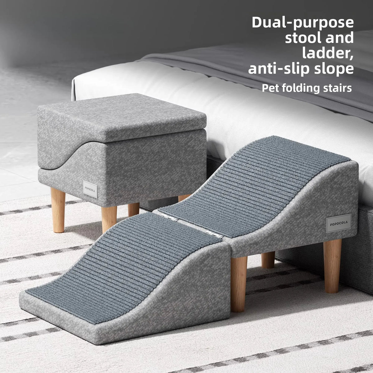 Adjustable Pet Steps for Dogs Foldable Ramp Ladder Bed Couch Climbing Aid Safe Sturdy
