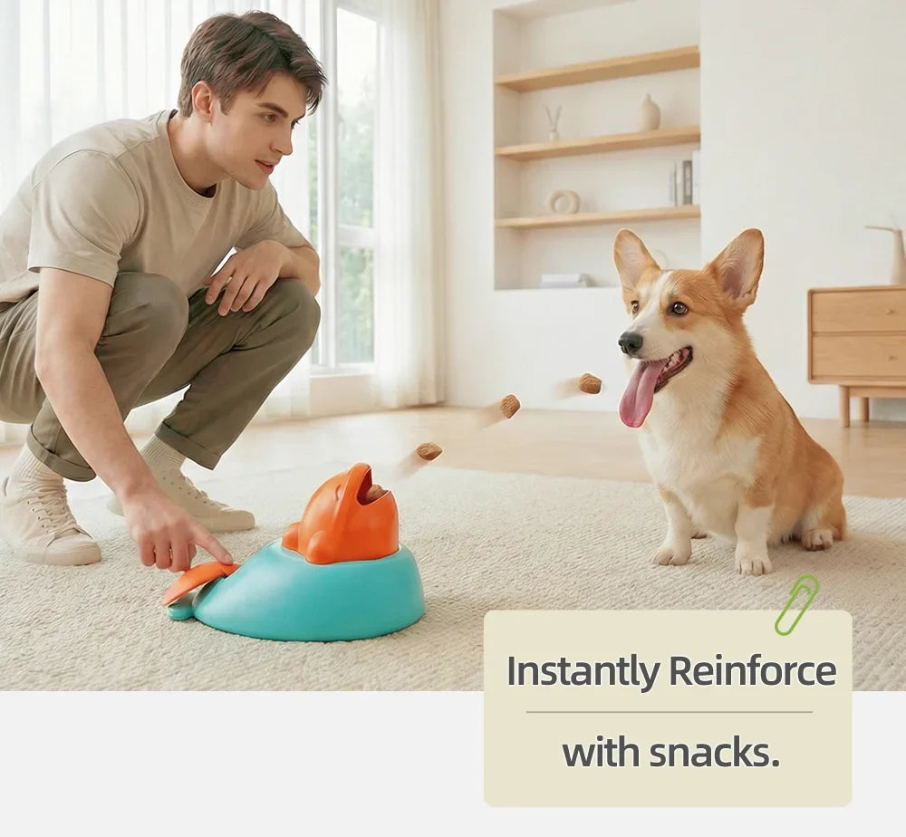 Interactive Dog Toy Snack Launcher Funny Training Feeding Tool for Small Medium Pet Puppy Slow Feeder Cat Puzzle Treat Dispenser