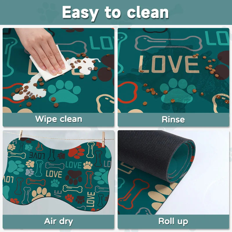 VIKAMA Pet Placemat | Non-Slip Waterproof Feeding Mat for Cats & Dogs