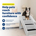 CozyUp foldable dog stairs portable pet steps for bed couch indoor outdoor use grey 25 inch