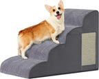 Dog Stairs for Small Dogs, 4-Step Dog Ramp for Bed 19.7' H, Dogs Steps for Bed, Couch, Pet Stairs with Non-Slip Bottom Design, C