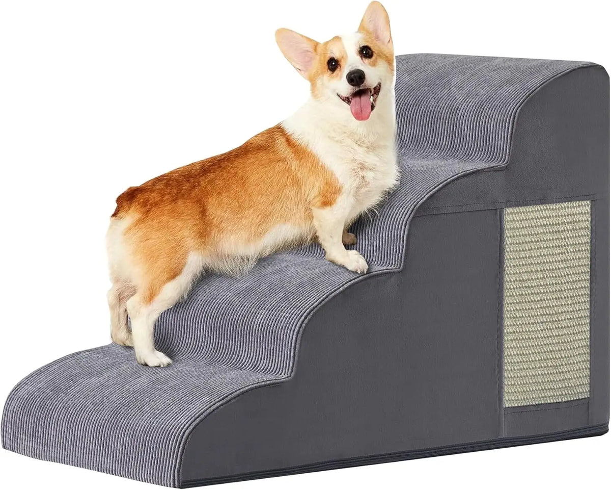 Dog Stairs for Small Dogs, 4-Step Dog Ramp for Bed 19.7' H, Dogs Steps for Bed, Couch, Pet Stairs with Non-Slip Bottom Design, C