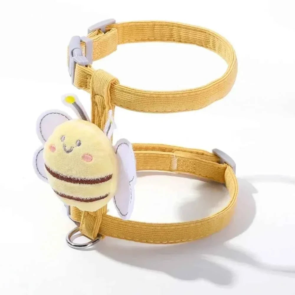 Adjustable Bee Cat Harness and Leash Set – Cartoon Double Layer Pet Vest