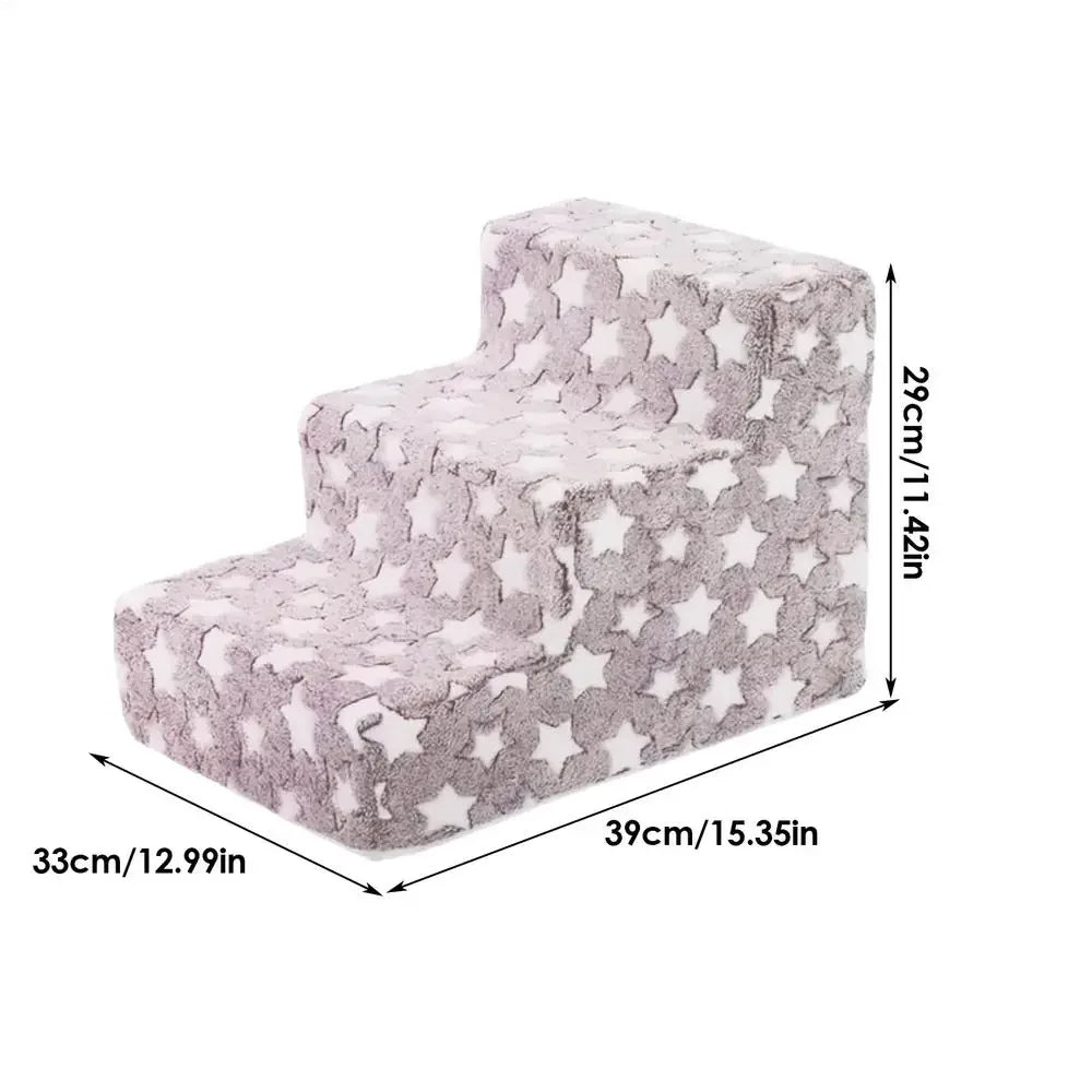 3-Step Dog Stairs with Non-Slip Surface Removable Cat Ramp Sofa Bed Ladder for Easy Climbing in Bedroom And Living Room
