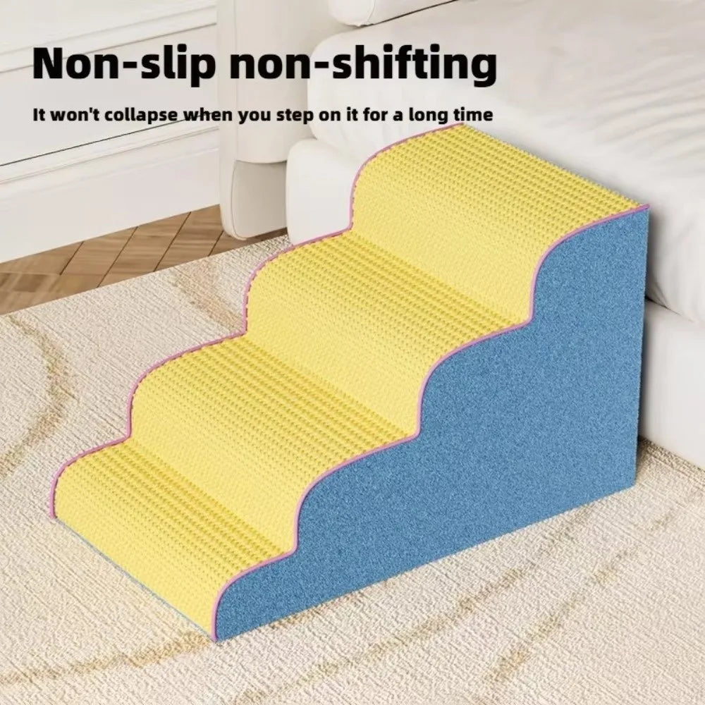 New 3/4 Step Dog Cat Ramp Ladder Non Slip Memory Foam Sponge Pet Stair Removable Washable Dog Sofa Steps Pet Supplies