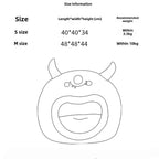 Kawaii Cartoon Monster Pet Bed (Up to 18.9 in) - Fully Enclosed Cat House Winter Warm
