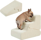 Dog Ramp for Bed, 16.5' H Dog Stairs for High Bed, 2 in 1 Pet Steps for Small Dogs, 3-Step Foldable Transformable Large Cats Ram