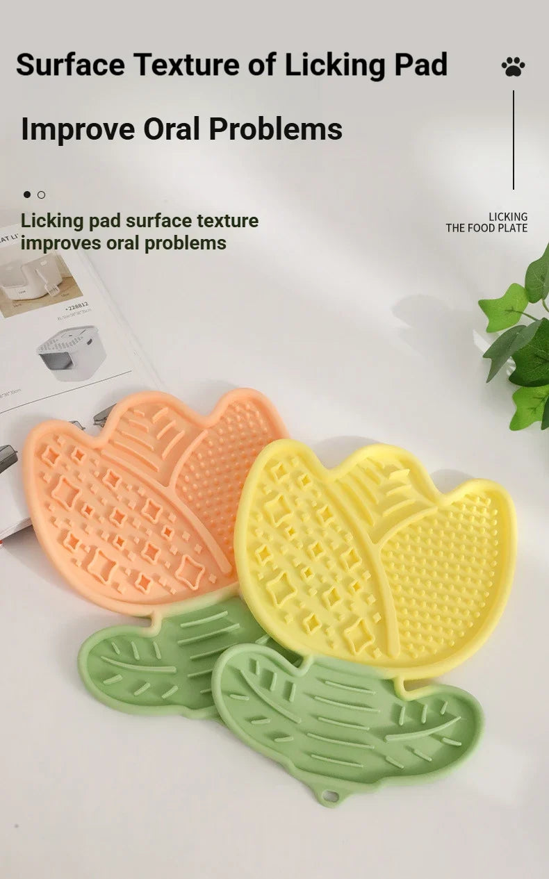 Multi-Function Lick Mat for Pets,Non-Slip Slow Feeder with Divider, Boredom Relief Anti-Choke Dining Mat for Dogs Cats,Dog Mat