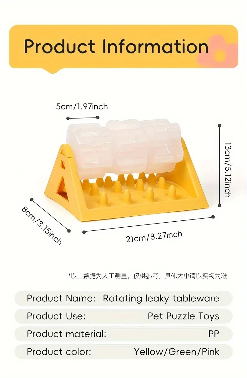 Interactive Dog Food Dispenser Toy - Puzzle Feeder with Leak-Proof Design Slow-Feeding Design & Durable PP Material for Dogs