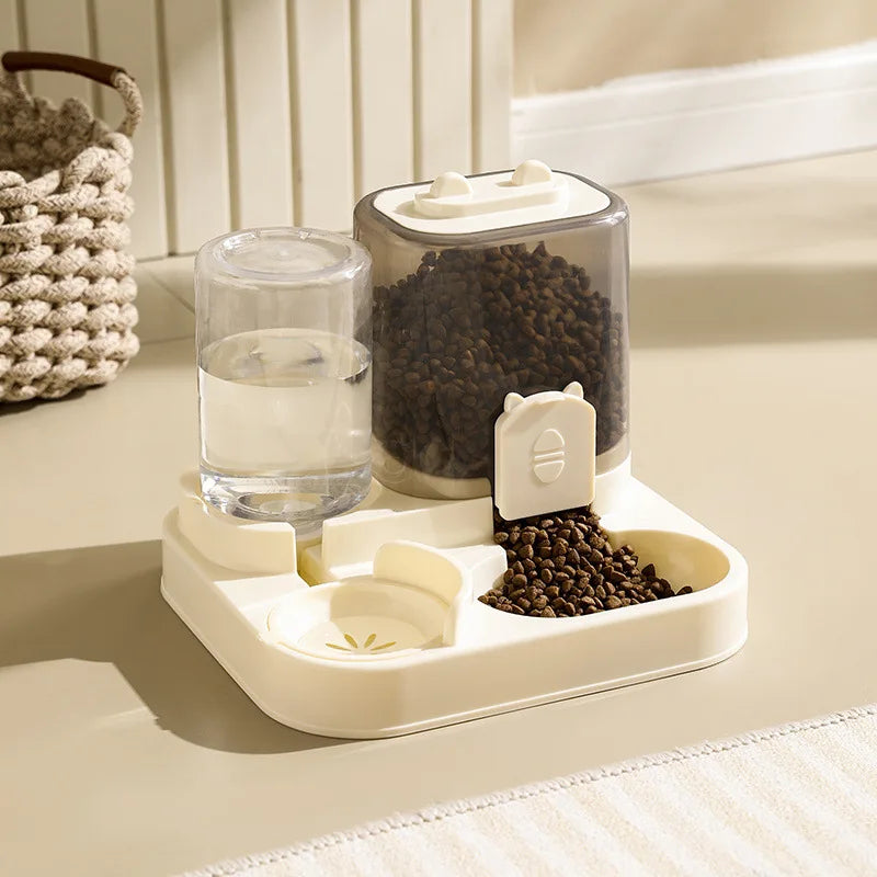 Automatic Cat & Dog Feeder Bowl with Water Fountain | Spill-Proof Pet Feeder
