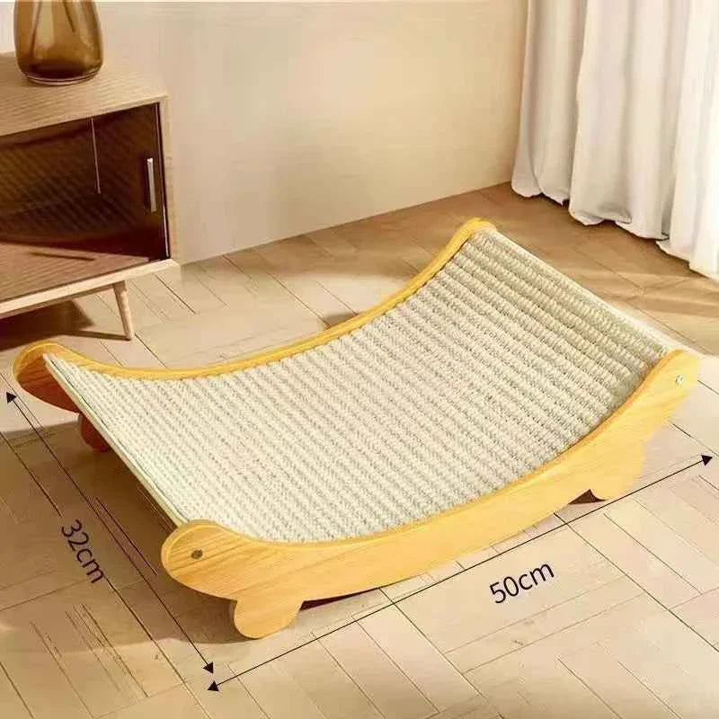 Wooden Cat Scratching Pad Bed – Detachable Wear-Resistant Scratch Board & Cat Lounge