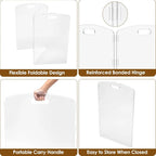 Clear Acrylic Pet Gate - 32" Tall Folding Barrier for Doorways & Stairs, Indoor Fence for Dogs & Cats