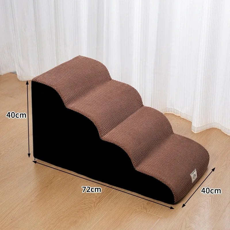 New Detachable and Washable Pet 2-4 Tiered Non Sliding Dog Staircase Suitable for Bed Edge Sofa Pet Stairs for Dogs Dog Ramp