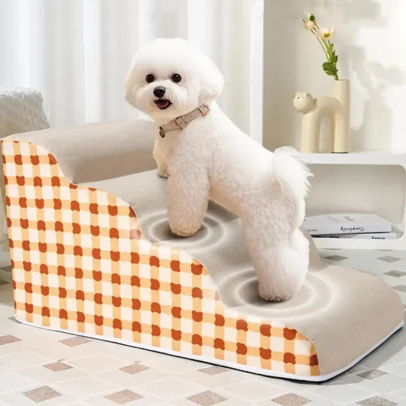 Pet 2/3 Steps High Density Foam Dogs Secure Stairs Ramps Non-Slip Pets Steps for Older Dogs Pets with Joint Pain Sofa Bed Ladder