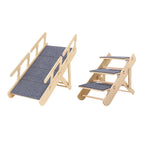 Wooden Dog Stairs Foldable Pet Ramp Portable Steps Sturdy Ladder for Animals Climbing High Beds Couches and Cars