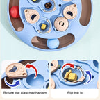 2-in-1 Cat Treat Puzzle Feeder Non-Slip Smart Cat Puzzle Toy Interactive Cat Turntable Slow Food Dispenser for Cats and Dogs