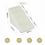 Plush Dogs Ladder with 35° Slope Ramp Non-Slip High Resilience Sponge Steps Pets Stairs Bedside Ramp Dog Supplies Accessories