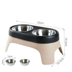 Elevated Pet Bowl Anti Knock Stainless Steel Food Cat Dog Feeding Bowls Double Bowl High Foot Leak Proof Pet Feeder Accessories
