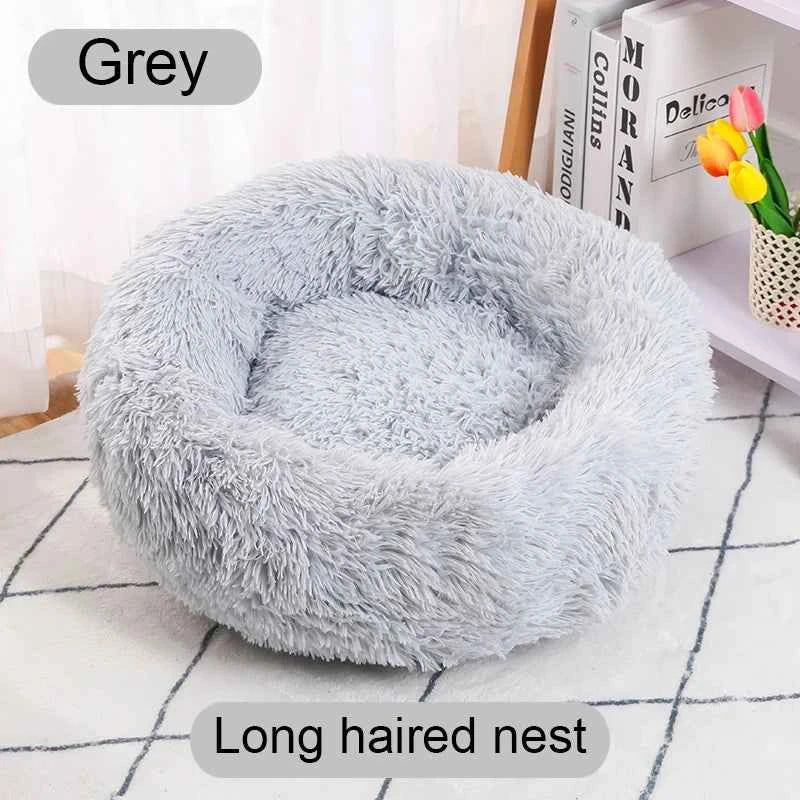 Donut Pet Bed – Calming Round Dog & Cat Bed Soft Plush Cuddler Nest