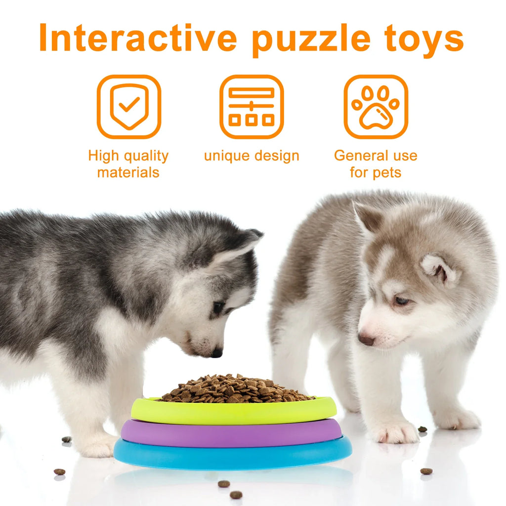 Dog Slow Feeder Interactive Dog Puzzle Game Toy Reusable 3 Layers Puzzle Puppy Feeder for Pet Avoid Gulping