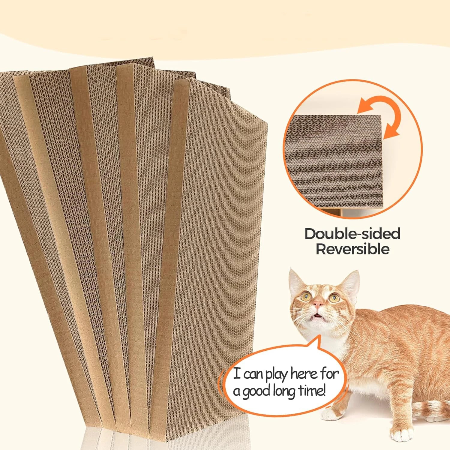Durable Cardboard Cat Scratching Pad with Cat Bed Combo Non-Shedding All-Season Pet Bed Toy for Cats, Essential Pet Supplies