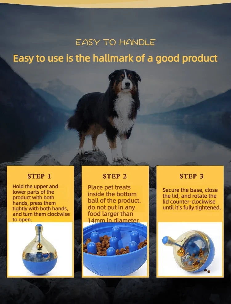 Interactive Pet Cat Dog Food Feeder Rolling Leakage Dispenser Tumbler Toy Cat Food Feeder Training Funny Toy Cat Pet Feeder