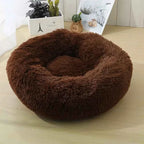 Round pet bed for anxious pets - Plush and calming