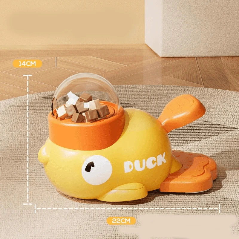 Little Yellow Duck Pet Treat Dispenser Interactive Food Leaking Toy for Cats Dogs Training Slow Feeder Auto Feeder Pet Supplies