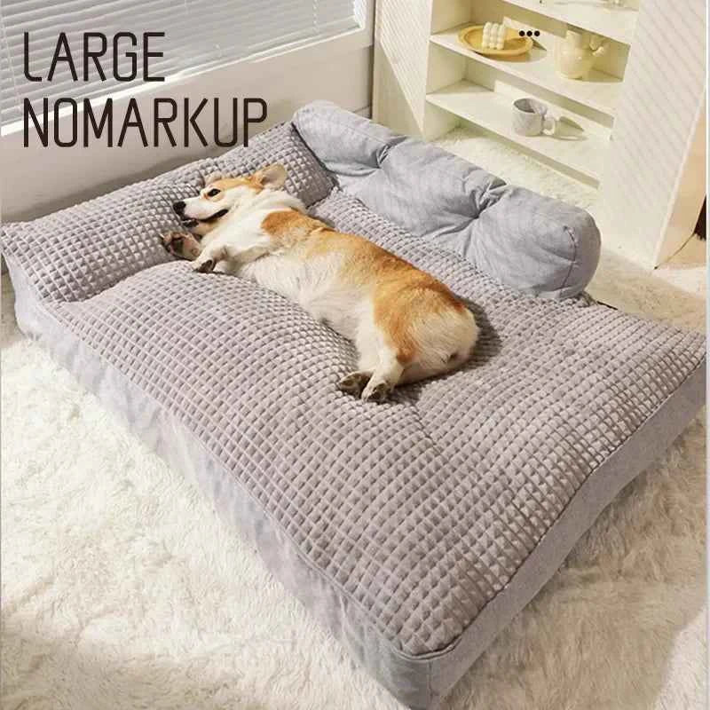 Removable Washable Pet Bed Mat – Soft Plaid Dog & Cat Sofa Cushion for Winter Comfort