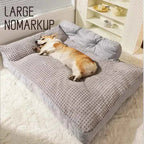 Removable Washable Pet Bed Mat – Soft Plaid Dog & Cat Sofa Cushion for Winter Comfort