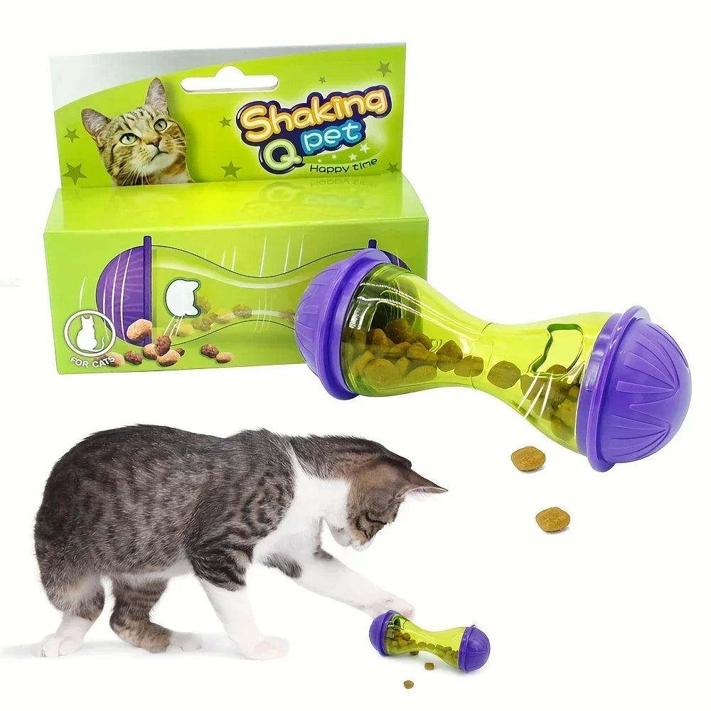 Interactive Pet Feeder Cat Toy Ball Food Rolling Leakage Dispenser Cat Food Feeder Playing Training Funny Toys Cat Pet Supplies