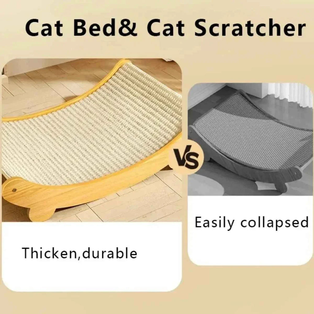 Wooden Cat Scratching Pad Bed – Detachable Wear-Resistant Scratch Board & Cat Lounge
