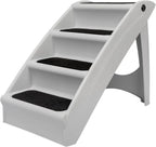 CozyUp foldable dog stairs portable pet steps for bed couch indoor outdoor use grey 25 inch