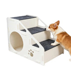 Pet Steps Non Slip Stairs for Small Medium Large Dogs Cats to Climb High Bed Sofa Couch with Storage Removable Washable Cover