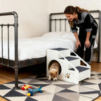 Pet Steps Non Slip Stairs for Small Medium Large Dogs Cats to Climb High Bed Sofa Couch with Storage Removable Washable Cover