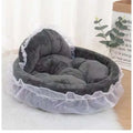 3D Fantasy Bow Lace Pet Bed for Dogs Romantic Detachable Oval Princess Pet Bed Dog Soft Sofa Nest Pet Wedding Furniture 1pc