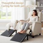 Dog Ramp for Stairs – Non-Slip Pet Steps with Locked-in Carpet & Iron Frame, Helps Senior Dogs & Small Breeds Climb Safely (2-Pa