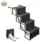 Portable Foldable Car Pet Ramp, Non-Slip Adjustable Vehicle Step Ladder, Aluminum Alloy Assist Stairs for Dogs Cats