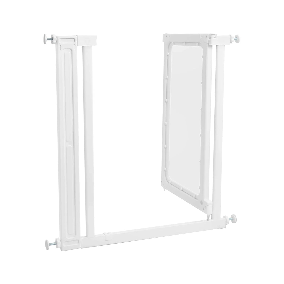 83cm Clear Pet Gate for Doorways, 69.5-84cm Width, No Drill Pressure Mount Dog Gate, Automatic Close, Scratch Resistant, for Stairs, Hallway (White)