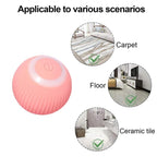 Smart Cat Rolling Ball Toys Rechargeable Cat Toys Ball Motion Ball Self-moving Kitten Toys for Indoor Interactive Playing Smart Interactive Cat Ball USB Rechargeable Automatic Bouncing Ball for Indoor Kittens