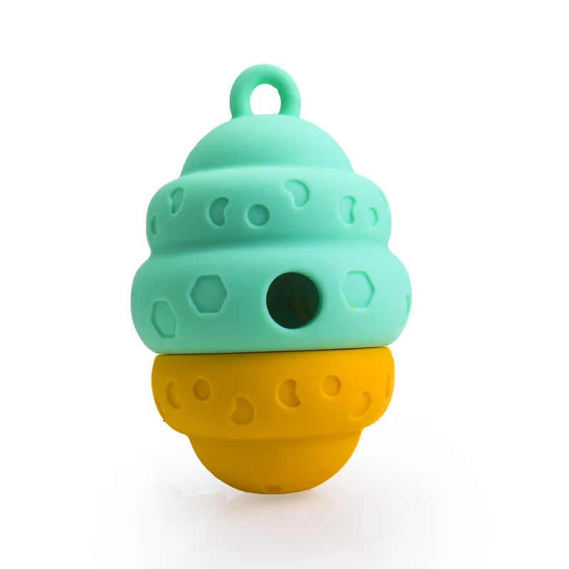 1pc Elastic Slow Feeder Pet Toy, Honeycomb-Shaped Rolling Food Dispenser for Cats, Dog Toy ,Dog Accessories, Pet Products