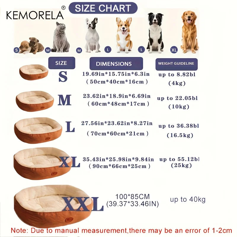 Cozy Oval Snuggle Pet Bed, Plush & Thickened Cat Bed Warm and Secure Bed for Cats and Small Medium Dogs, All Seasons