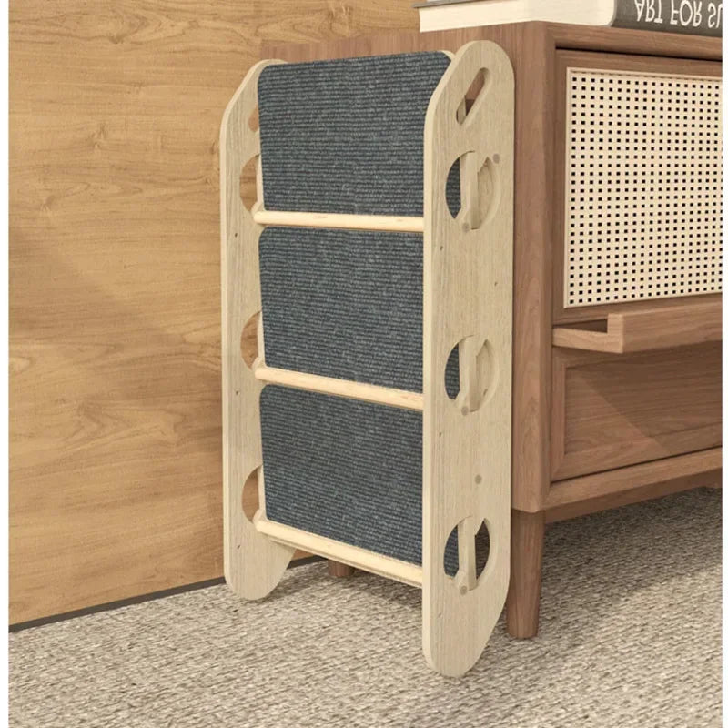 Solid Wood Folding Climbing Ladder for Elderly Dogs Anti-Slip Step Stool Pet Ramp for Sofa Bedside Strong Load-Bearing Dog Ramps