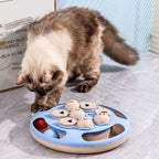 2-in-1 Cat Treat Puzzle Feeder Non-Slip Smart Cat Puzzle Toy Interactive Cat Turntable Slow Food Dispenser for Cats and Dogs